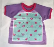 All natural cotton toweling Tshirt dribble Bib/Coverall/Smock: hearts & crowns