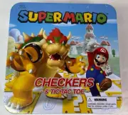 Nintendo Super Mario vs. Bowser Checkers & Tic-Tac-Toe Game in Metal Tin *NEW*
