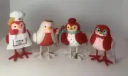 Target Spritz Featherly Friends Valentine's Fabric Birds 2023 Set of 4 New W/Tag
