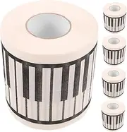 FRCOLOR Elegant Piano Theme Toilet Paper Rolls 5 Rolls Luxurious Bathroom Look