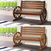 ALFORDSON Wooden Garden Bench Wagon Wheel Chair Seat Outdoor Patio Furniture
