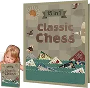 Chess Book,Classic Portable Chess Set | Family-Friendly Activities, Crafts & Games for Kids, Adults, Travel, Home, School, Party, Home, Garden