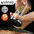 Vivva 2pcs Salt and Pepper Grinders Ceramic Mills Stainless Steel Kitchen Tool