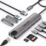 USB C Hub Dual Monitor Adapter 11 in 1 Laptop Docking Station 2 HDMI 4K,100W