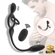 Vibrating Anal Plug Vibrator Prostate Massager Butt Cock Penis Ring Mens Sex Toy