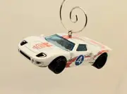 Ford GT-40 Race Car Christmas Ornament 1:64 White