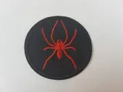 Full size Iron/Sew on Red Spider Biker Patch redback arachnid white tail