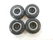 NEW 4x Traxxas Nitro Slash 2wd 1/10 Short Course Tires on 12mm Hex Wheels Silver