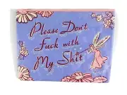 Blue Q Pencil Case PLEASE DON'T F**K WITH MY SHIT Fairy Wand Zipper Pouch Purse