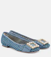 [Roger Vivier] Roger Vivier Tres Vivier embellished ballet flats AU 7 blue