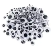700 Pieces Assorted Size Self Adhesive Sticky Wiggle Googly Eyes Black White