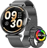Smart Watch for Men Women with Call Answer/Dial/2 Bands,1.43" Micro-Spherical AMOLED Screen,Activity Tracker with Voice Assistant,IP68 Waterproof Smartwatch for Android iOS