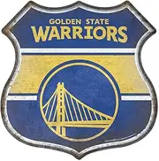 Rico Industries NBA Basketball Golden State Warriors Rustic 11.5" Home Decor Metal Route Sign