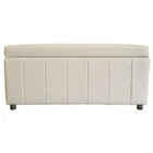 Agyness Storage Ottoman Blanket Box Foot Stool in PU Whisper Grey