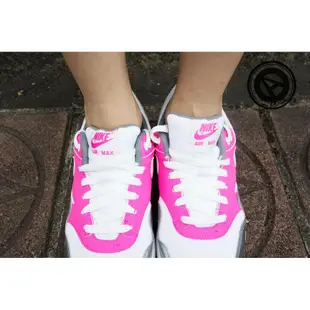 NIKE 女鞋 AIR MAX 1 GS WHITE PINK 桃紅白銀 【A-KAY0】【653653-108】