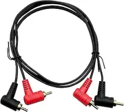 Traovien RCA Audio Cable 2RCA Cable, 90 Degree 2-Male to 2-Male RCA Audio Stereo Audio Cord Cable 1m/3ft (RCA Male Bend to Male Bend Red and Black)