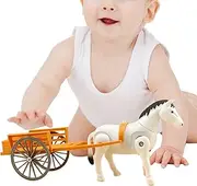 Electric Horse Toy, Carriage Model Desktop Ornament, Retro Electric Toy Cart, Carriage Model Decoration for 1-5 Years, Kids, Girls, Toddler