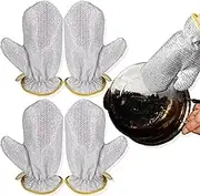 Realand Dish Sponge Dishwashing Gloves, Non Scratch Dish Scrubber Dish Gloves, Waterproof Kitchen Scrub Sponges for Cleaning Dishes Pots Pans