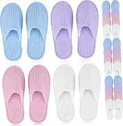 PLAFOPE 12 Pairs Guest Slippers House Shoes Slippers Disposable Slippers Disposable Shoes for Guests
