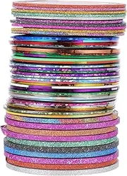 DECOMELODY 50Rolls Nail Striping Tape Line for DIY Nail Art Decor Glitter Matte Finish Colors Colors Frosted Easy to Use Adhesive Nail Art Lines