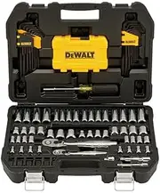DEWALT Mechanics Tools Kit and Socket Set, 1/4" & 3/8" Drive, SAE, 108-Piece (DWMT73801)