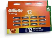 Gillette Fusion5 Manual Mens Razor Blades 12 Razor Blades, Shave Care