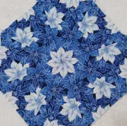 16 9.5" Blue Poinsettia #1 Stack 'n Whack Quilt Blocks Kaleidoscope