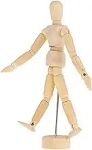TEHAUX 2pcs Wooden Mannequin Painting Tools for Artists Drawing Manikins Stand Proportional Sketch Models for Home Office Desk Decor (11.4cm/4.5inches 14cm/5.5inches)