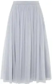 Monsoon Florette Silver Lace Mid Length Skirt Uk 14 Bnwt Lined