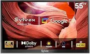 SYLVOX Outdoor TV, 55 Inch Smart TV, 4K UHD 2000Nit Ultra Bright, Sunlight Readable for Outdoor Use, HDR10, IP55 Waterproof, Dolby Atmos, Built-in Google Assistant, Screen Cast (2025, Pool Pro 2.0)