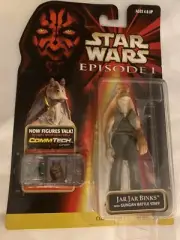 Star Wars Episode 1: JAR JAR BINKS Figure CommTech Chip Hasbro 1998 Naboo Swamp