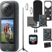 Insta360 X4 8K Waterproof 72MP 360° Action Helmet Camera + Stick GPS Remote Kit