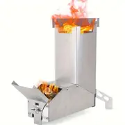 Rocket Outdoor L-Shaped Portable Wood Stove