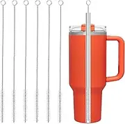 Ajedrmy Straw Cleaner Brush for Stanley, 6Pcs Reusable Extra Long Straw Cleaner for 40/30/20 oz Stanley Mug, 10mm Wide Drinking Straw Cleaning Brush for Sippy Cup, Water Bottle and Tubes