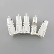 4PCS Hifi Audio Speaker RCA Cable Plug Male Silver Plated Copper Wire Connectors