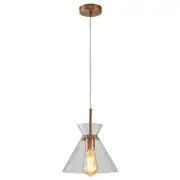 Zara Glass Pendant Lights Brass Clear | Replica Chapman Myers