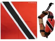 2pcs. Bandanas Trinidad Tobago Bandana Head Scarf Handkerchief W/ Flag Bracelet