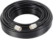 exgoofit RG8X Coaxial Cable 75FT (23m), CB Coax Cable, UHF PL259 Male to Male Coaxial Cable Connector for HAM Radio, Antenna Analyzer
