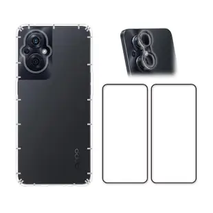 【RedMoon】OPPO Reno8 Z / Reno7 Z 手機殼貼4件組 空壓殼+9H保貼2入+3D全包鏡頭貼