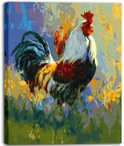 Kit for Kid Canvas Rooster Paint by Numbers Kit for Adults Paint by Number