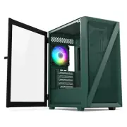 Vetroo M05 Green Micro ATX Gaming Computer Case Tempered Glass w/ 120mm ARGB Fan
