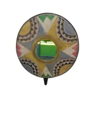 African Bwa Mossi Sun Mirror Mask Handmade Wall Decor 15"wide