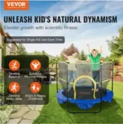 VEVOR 5FT Trampoline for Kids, 60" Indoor Outdoor Trampoline with Safety Enclos