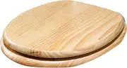 Wooden Toilet Seat,Wood Toilet Seat Standard, Toilet Cover with Soft Close Stainless Steel Hinges,Easy Clean Toilet Lid(A)