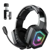 2.4GHz Wireless Gaming Headset for PC, Ps4, Ps5, USB & Type-C Gaming Headphon...