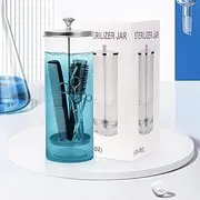 GoLashFun Barber Jar,35OZ Glass Sterilizer Barber Cleaning Jar with Removable Basket Sanitizing Container for Sterilizing Nail Tool,Barber Supplies,Hair Salon