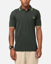 [Fred Perry] Fred Perry Twin Tipped Polo Shirt Green - Size S S Green