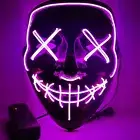 LED Purge Mask Glow in Dark Light up Halloween Costume Scary Rave Festival Party