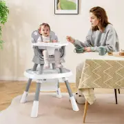 Costway16-in-1 Convertible Baby High Chair for Babies and Toddlers-Grey