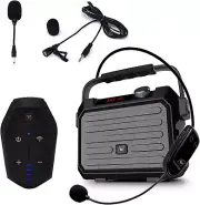 Wireless PA System with Wireless Headset Microphone Lavalier Lapel Microphone Tr